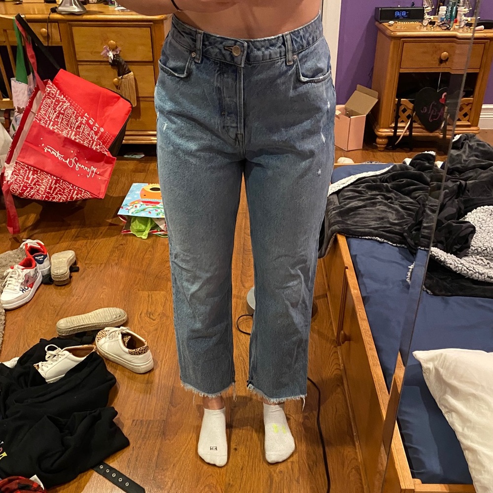 ZARA straight leg mom jean